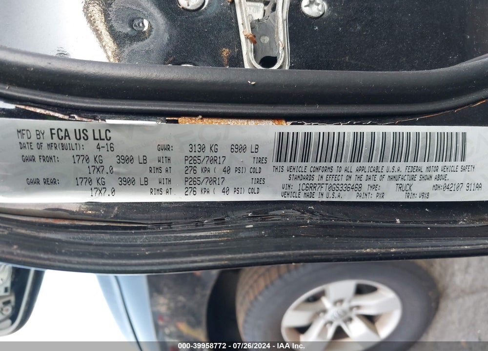 2016 RAM 1500 EXPRESS VIN: 1C6RR7FT0GS336468