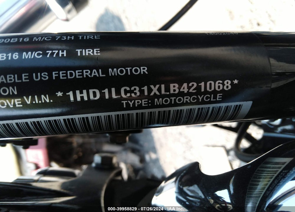 2020 HARLEY-DAVIDSON XL1200 X VIN: 1HD1LC31XLB421068