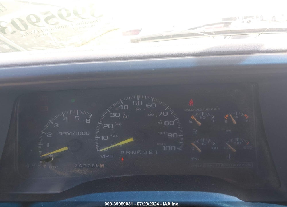 1997 CHEVROLET K1500 FLEETSIDE VIN: 2GCEK19R6V1165800