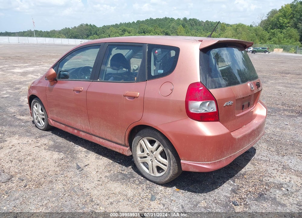 2007 HONDA FIT SPORT VIN: JHMGD38607S047118