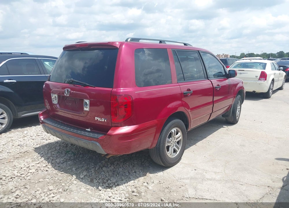 2004 HONDA PILOT EX-L VIN: 5FNYF18514B003763