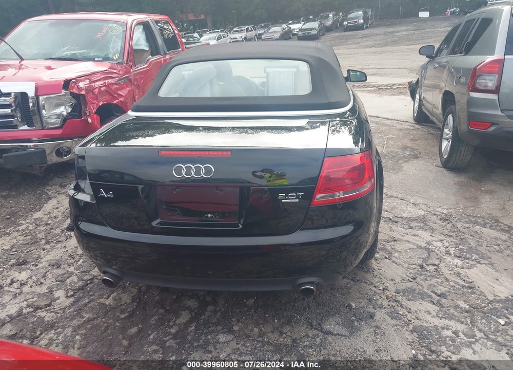 2008 AUDI A4 2.0T VIN: WAUDF48H48K009850