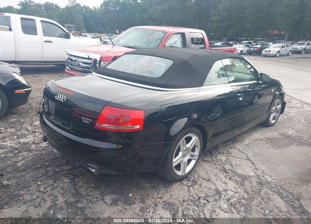 2008 AUDI A4 2.0T VIN: WAUDF48H48K009850
