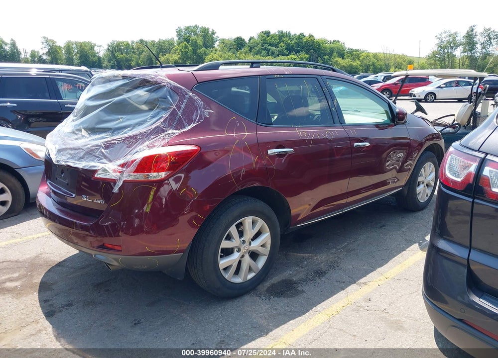 2012 NISSAN MURANO SL VIN: JN8AZ1MW0CW211512