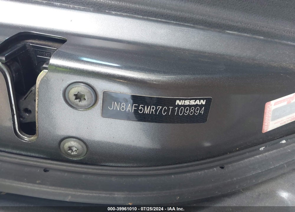 2012 NISSAN JUKE SL VIN: JN8AF5MR7CT109894