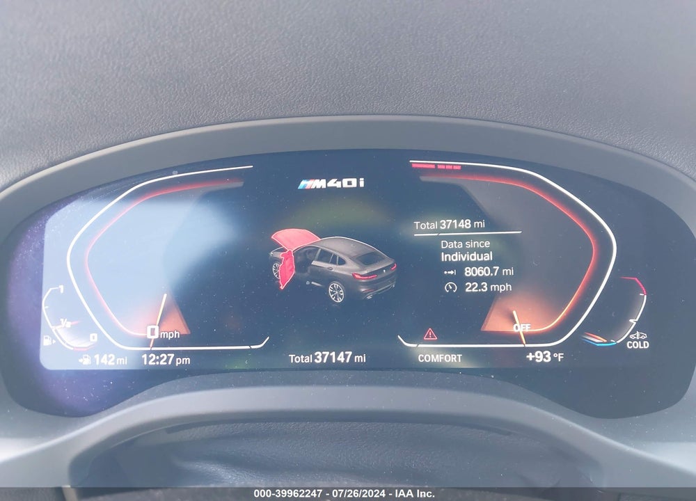 2021 BMW X4 M40I VIN: 5UX2V5C05M9E27650