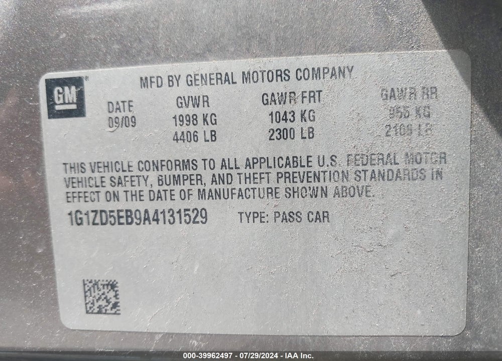 2010 CHEVROLET MALIBU LT VIN: 1G1ZD5EB9A4131529