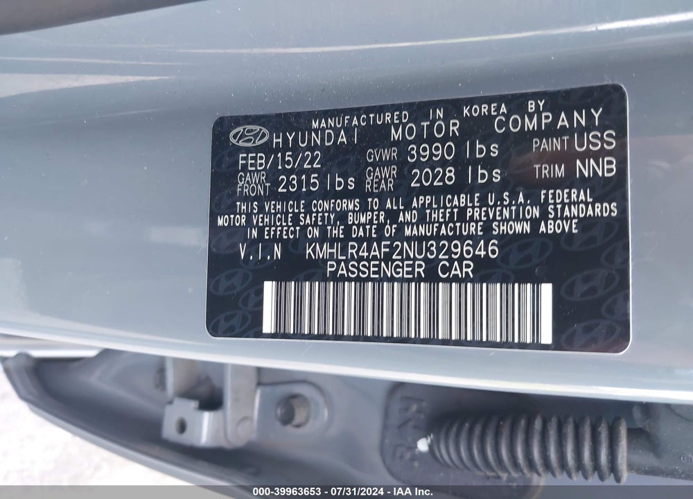 2022 HYUNDAI ELANTRA N LINE VIN: KMHLR4AF2NU329646