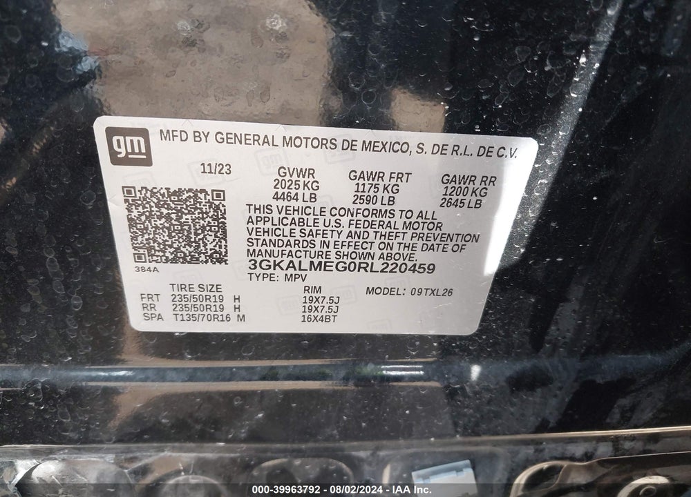 2024 GMC TERRAIN FWD SLE VIN: 3GKALMEG0RL220459