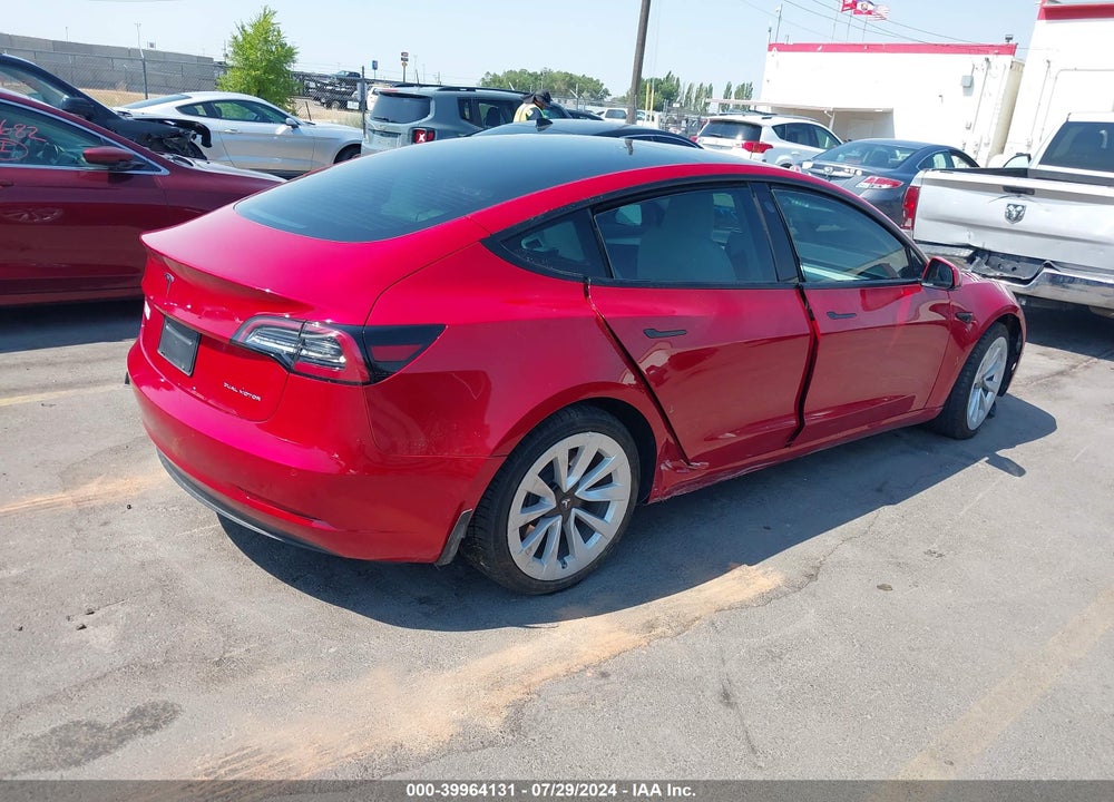 2022 TESLA MODEL 3 LONG RANGE DUAL MOTOR ALL-WHEEL DRIVE VIN: 5YJ3E1EB6NF265853