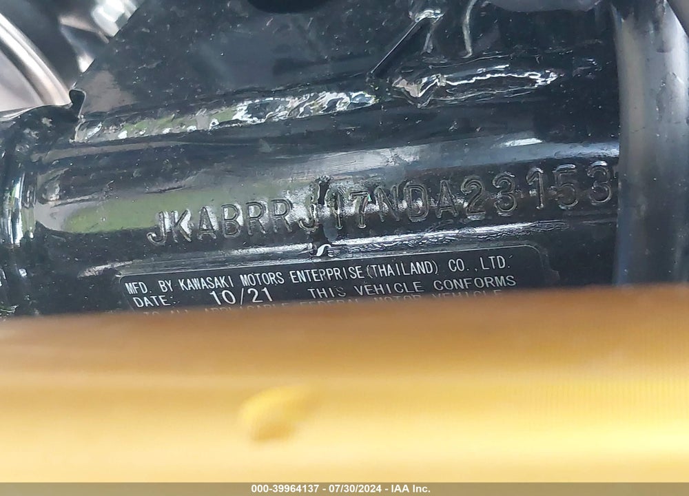 2022 KAWASAKI BR125 J VIN: JKABRRJ17NDA23153