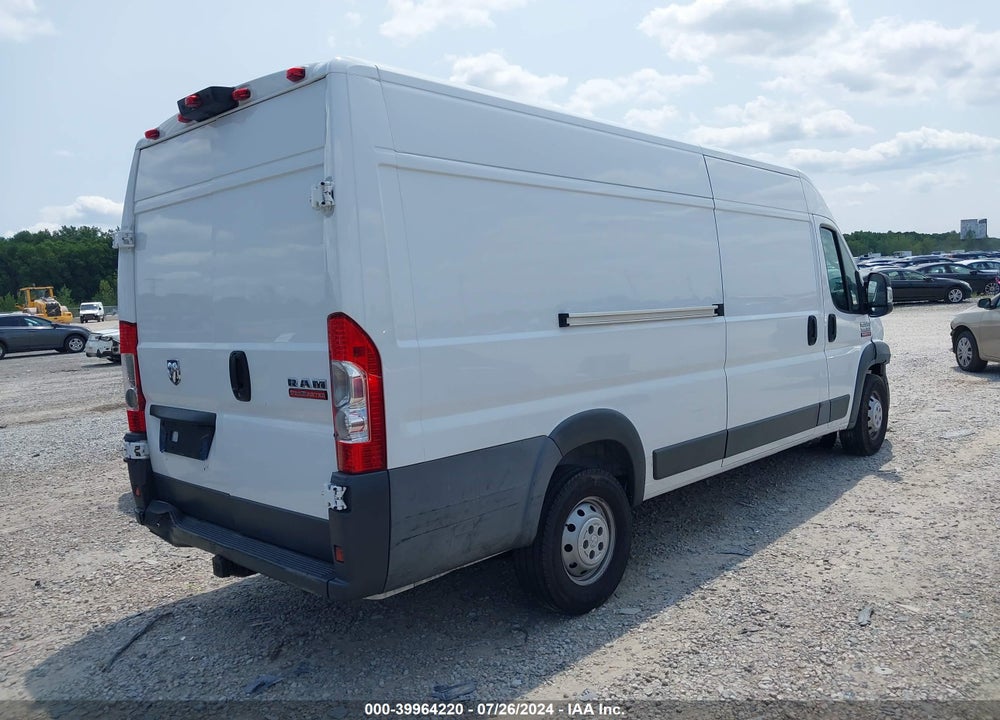 2018 RAM PROMASTER 3500 CARGO VAN HIGH ROOF 159 WB EXT VIN: 3C6URVJG0JE155258