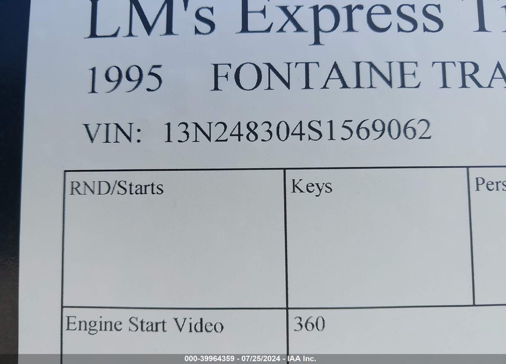 1995 FONTAINE TRAILER CO --- VIN: 13N248304S1569062