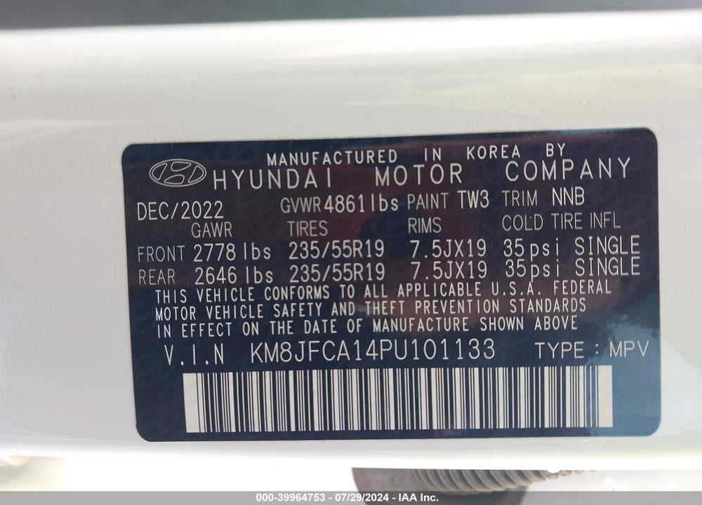 2023 HYUNDAI TUCSON HYBRID SEL CONVENIENCE VIN: KM8JFCA14PU101133