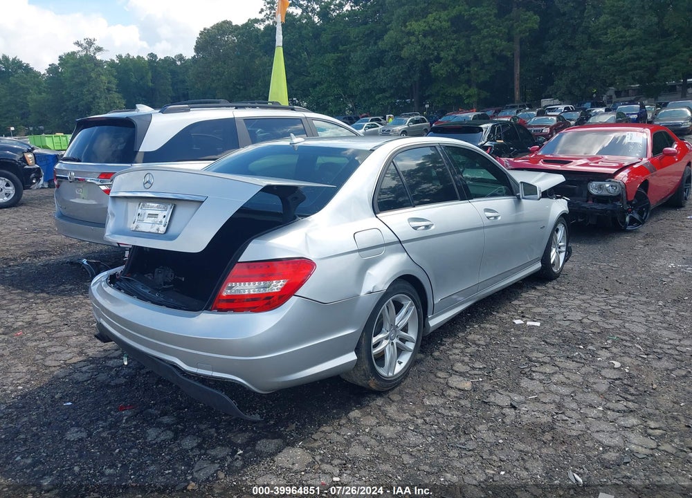 2012 MERCEDES-BENZ C 250 LUXURY/SPORT VIN: WDDGF4HB3CR218336
