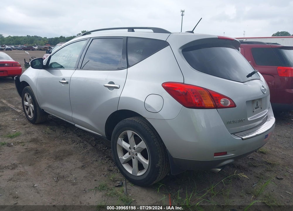 2009 NISSAN MURANO SL VIN: JN8AZ18W09W144493