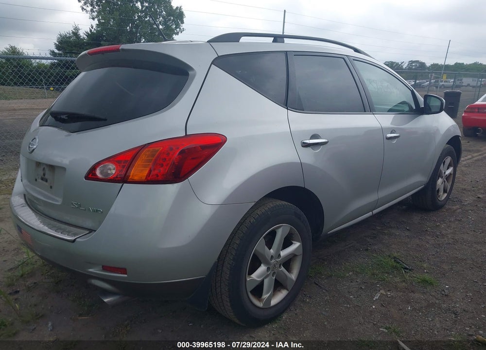 2009 NISSAN MURANO SL VIN: JN8AZ18W09W144493