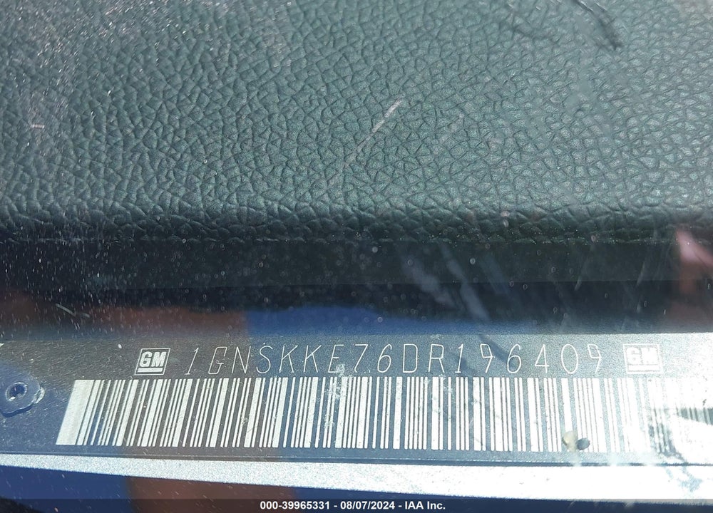 2013 CHEVROLET SUBURBAN 1500 LTZ VIN: 1GNSKKE76DR196409
