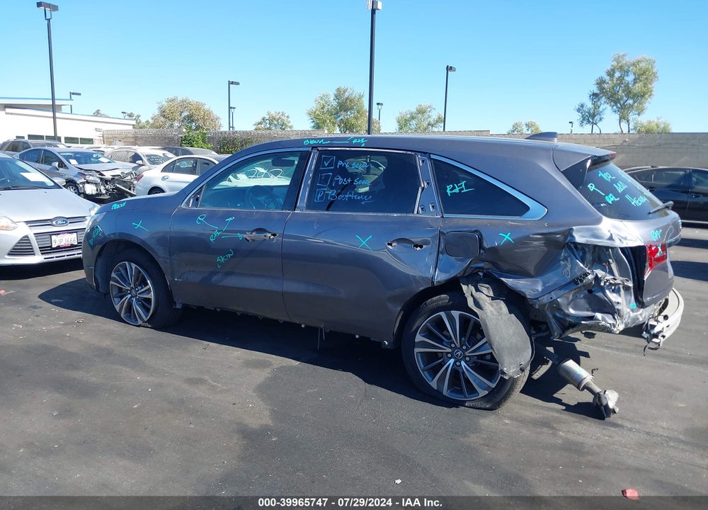2019 ACURA MDX TECH PKG VIN: 5J8YD3H52KL012775
