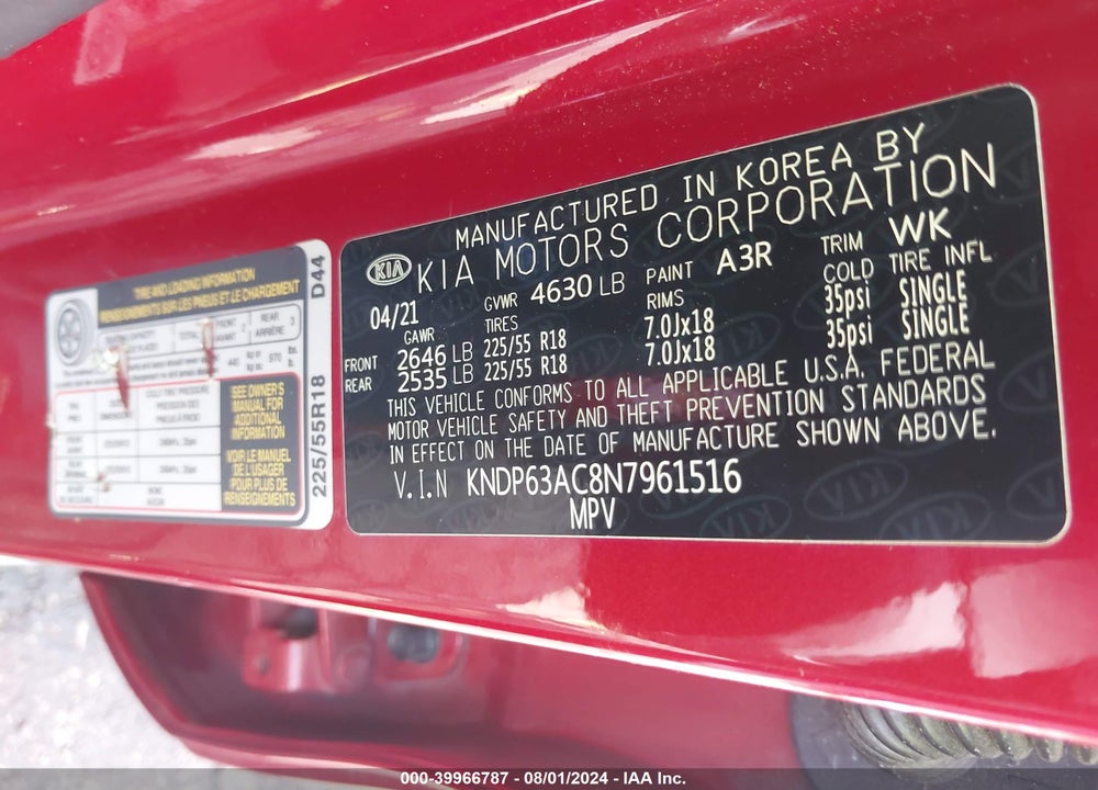 2022 KIA SPORTAGE NIGHTFALL EDITION VIN: KNDP63AC8N7961516