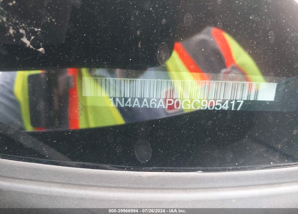 2016 NISSAN MAXIMA 3.5 SV VIN: 1N4AA6AP0GC905417