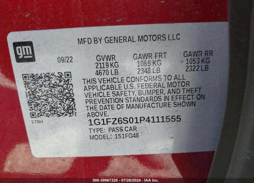 2023 CHEVROLET BOLT EUV FWD PREMIER VIN: 1G1FZ6S01P4111555