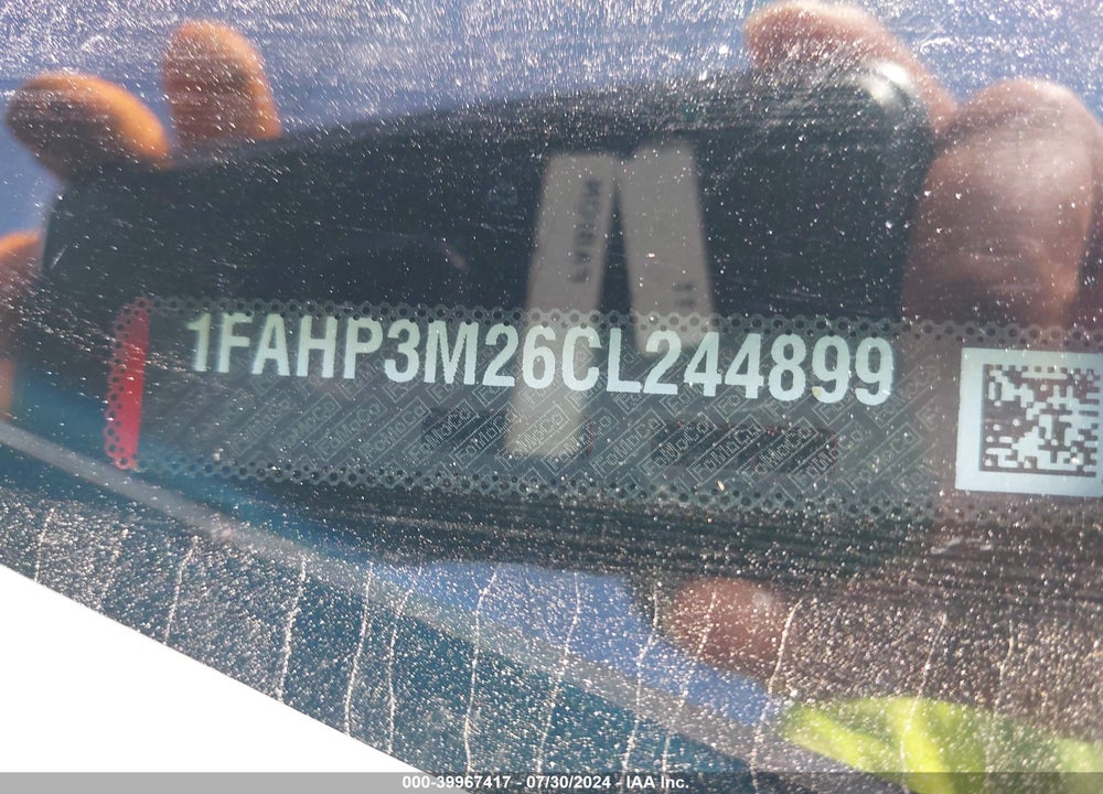 2012 FORD FOCUS SEL VIN: 1FAHP3M26CL244899