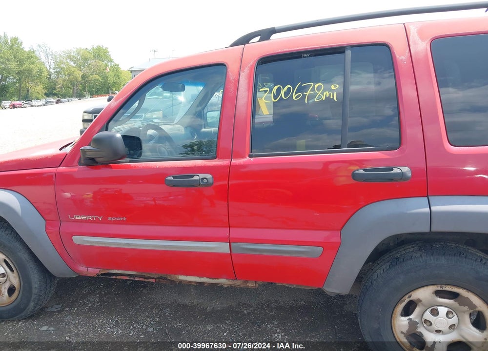 2002 LIBERTY JEEP  SPORT VIN: 1J4GL48K22W102963