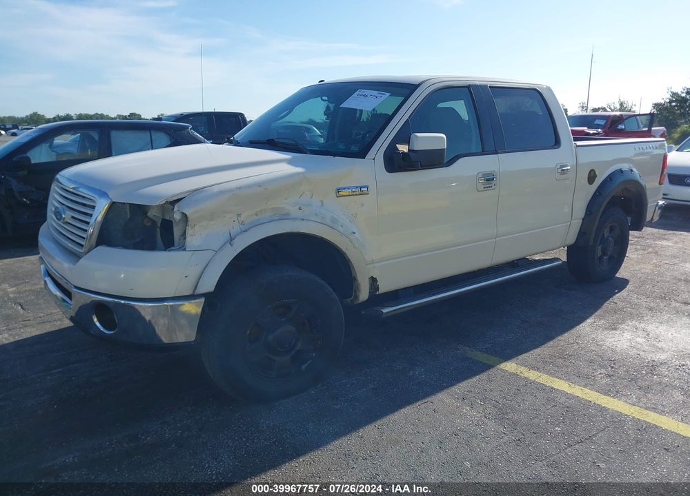 2008 FORD F-150 LARIAT VIN: 1FTRW145X8FA18533