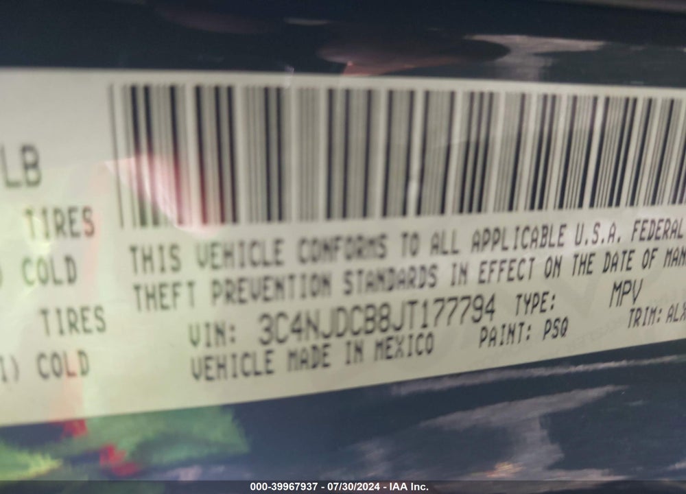 2018 JEEP COMPASS LIMITED 4X4 VIN: 3C4NJDCB8JT177794