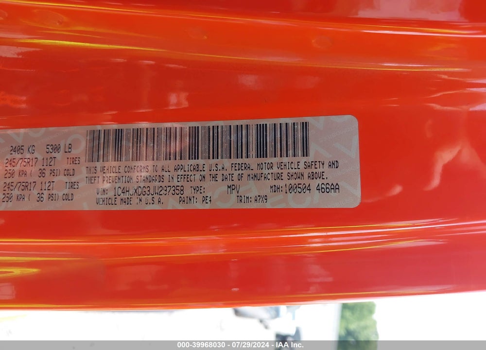 2018 JEEP WRANGLER UNLIMITED SPORT S 4X4 VIN: 1C4HJXDG3JW297358