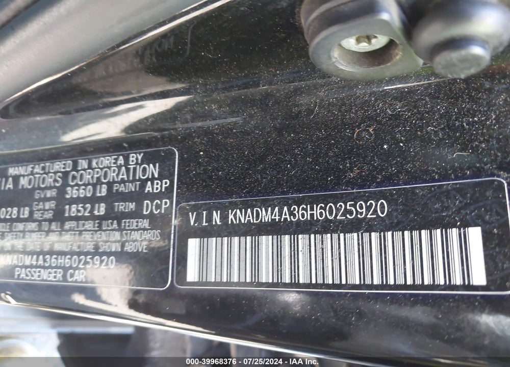 2017 KIA RIO LX VIN: KNADM4A36H6025920
