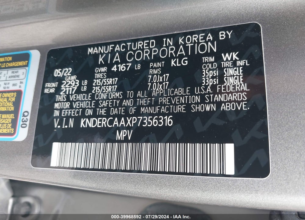 2023 KIA SELTOS EX VIN: KNDERCAAXP7356316