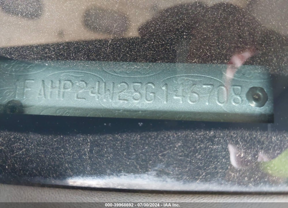 2008 FORD TAURUS SEL VIN: 1FAHP24W28G146708