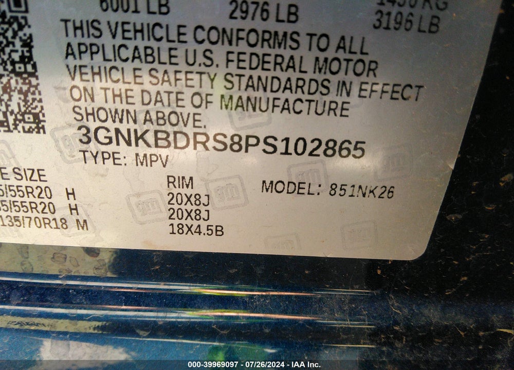 2023 CHEVROLET BLAZER FWD 3LT VIN: 3GNKBDRS8PS102865
