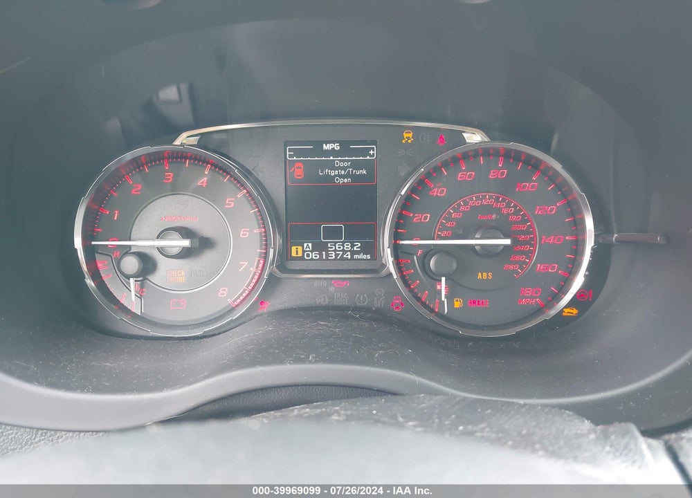 2016 SUBARU WRX VIN: JF1VA1B66G9812005