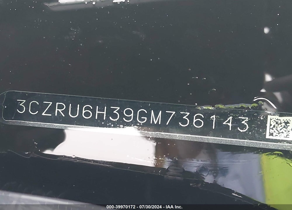 2016 HONDA HR-V LX VIN: 3CZRU6H39GM736143