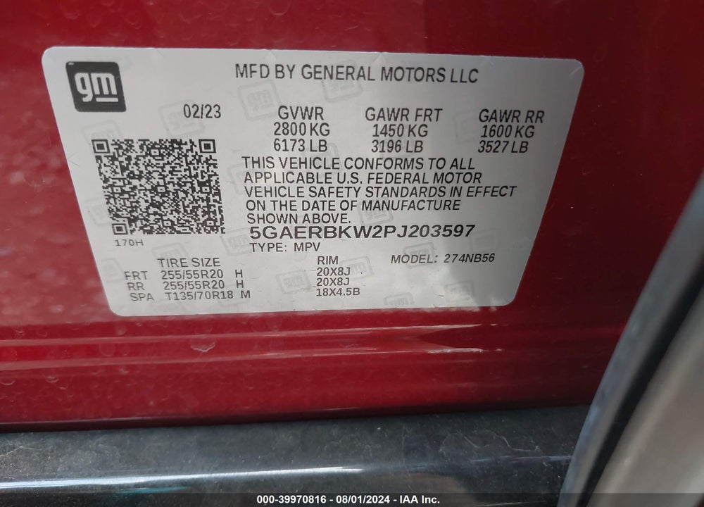 2023 BUICK ENCLAVE ESSENCE FWD VIN: 5GAERBKW2PJ203597