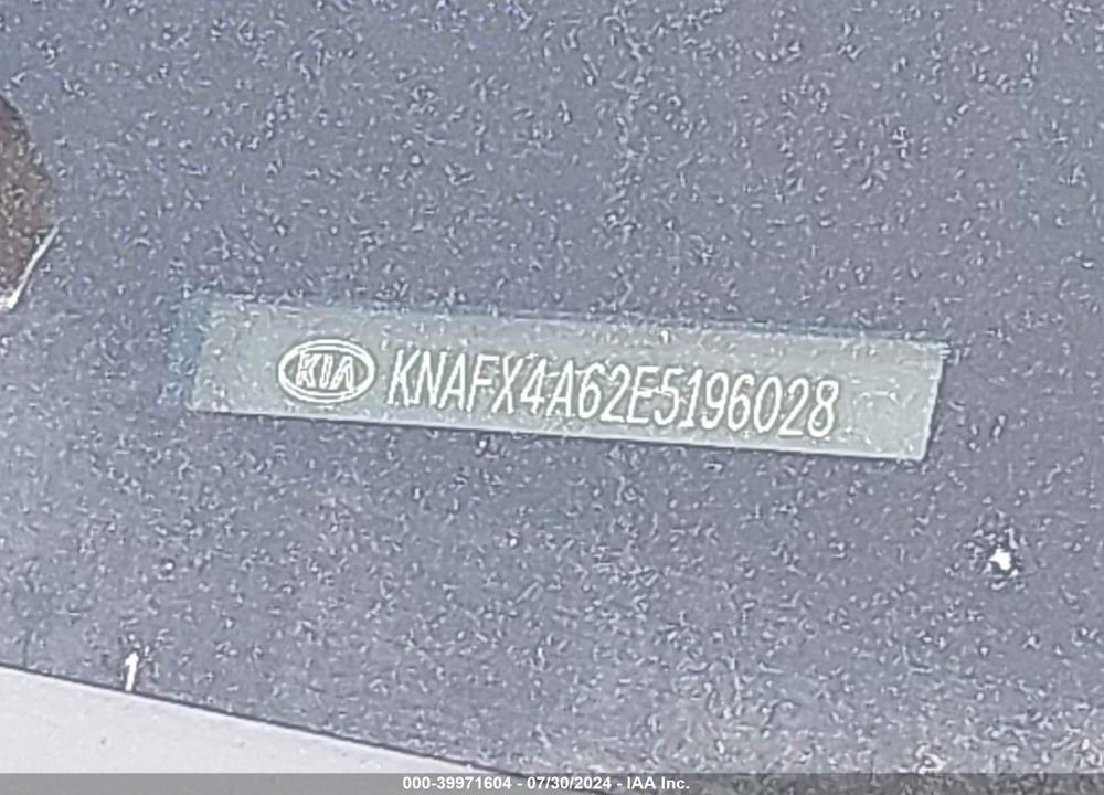 2014 KIA FORTE LX VIN: KNAFX4A62E5196028