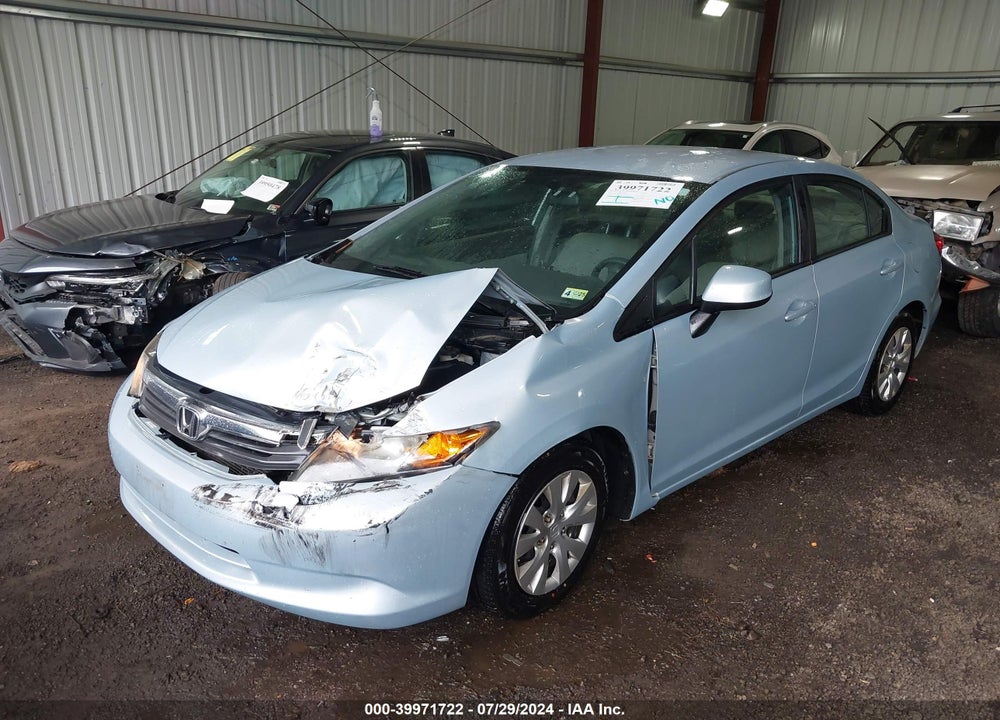 2012 HONDA CIVIC LX VIN: 19XFB2F54CE359544
