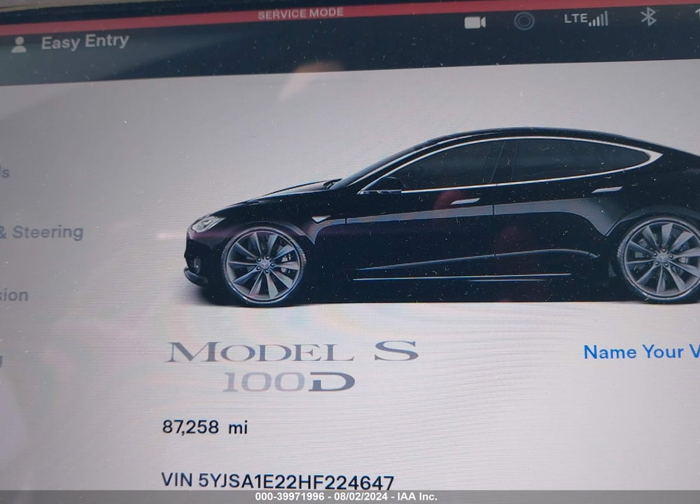 2017 TESLA MODEL S 100D/60D/75D/90D/P100D VIN: 5YJSA1E22HF224647