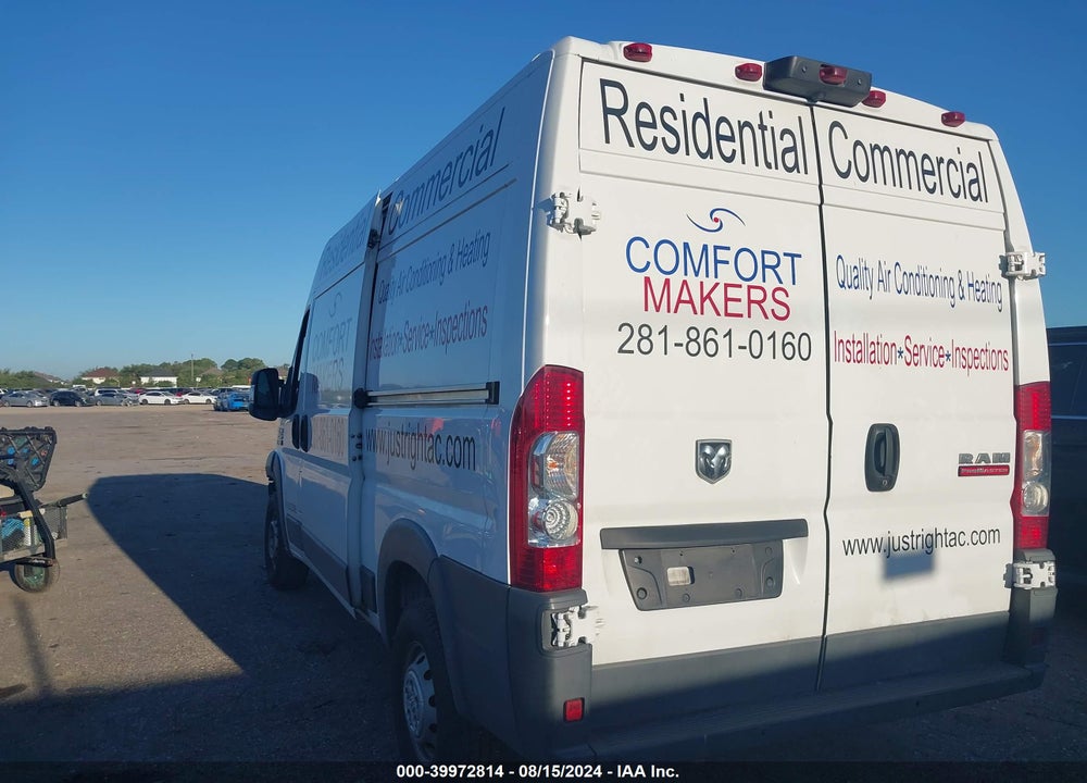 2018 RAM PROMASTER 2500 HIGH ROOF 136 WB VIN: 3C6TRVCG7JE133816