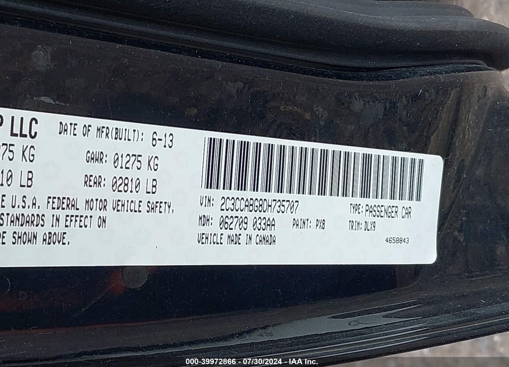 2013 CHRYSLER 300 300S VIN: 2C3CCABG8DH735707