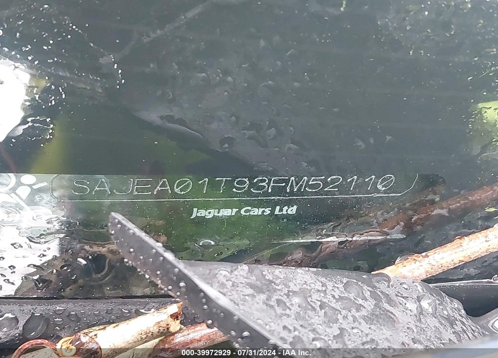 2003 JAGUAR S-TYPE 3.0L V6 VIN: SAJEA01T93FM52110