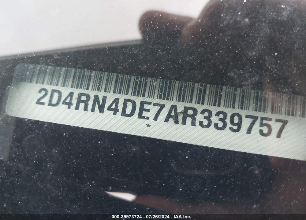 2010 DODGE GRAND CARAVAN SE VIN: 2D4RN4DE7AR339757