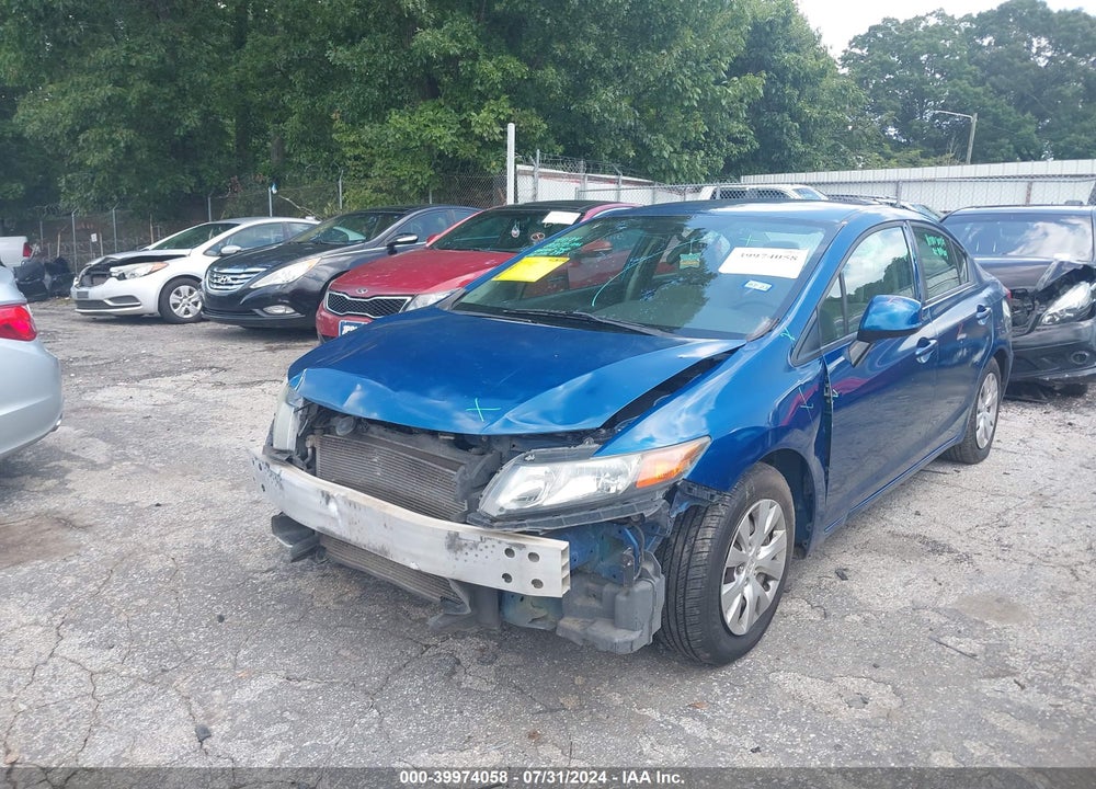 2012 HONDA CIVIC LX VIN: 2HGFB2F57CH563969