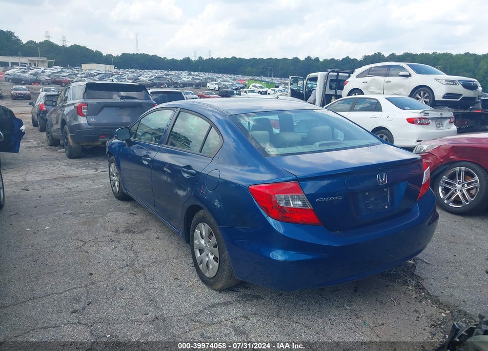 2012 HONDA CIVIC LX VIN: 2HGFB2F57CH563969