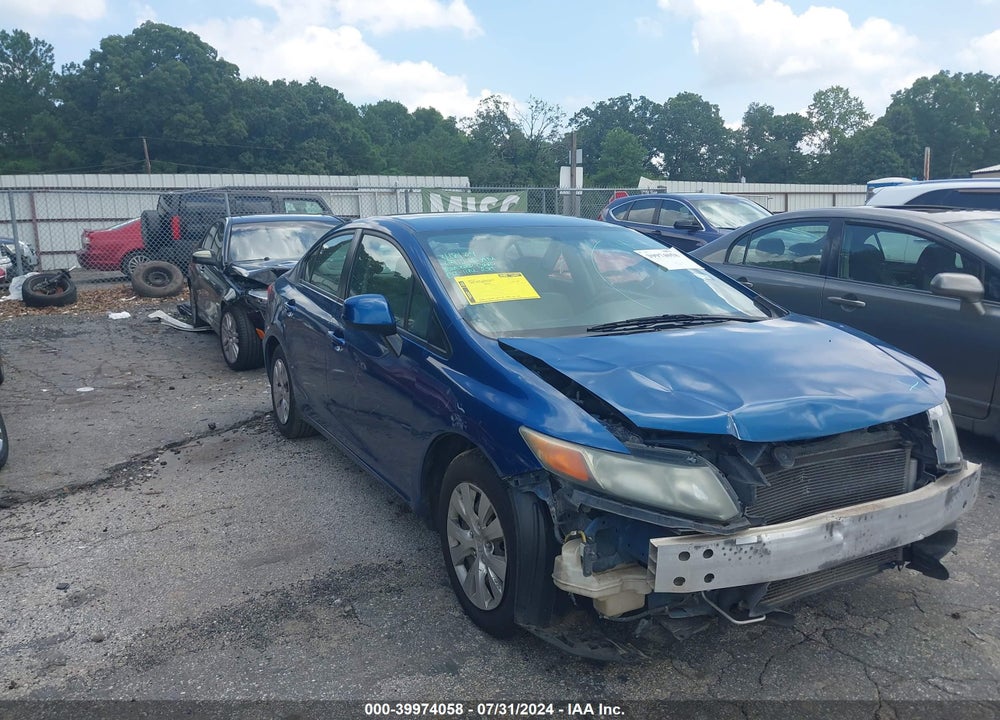 2012 HONDA CIVIC LX VIN: 2HGFB2F57CH563969