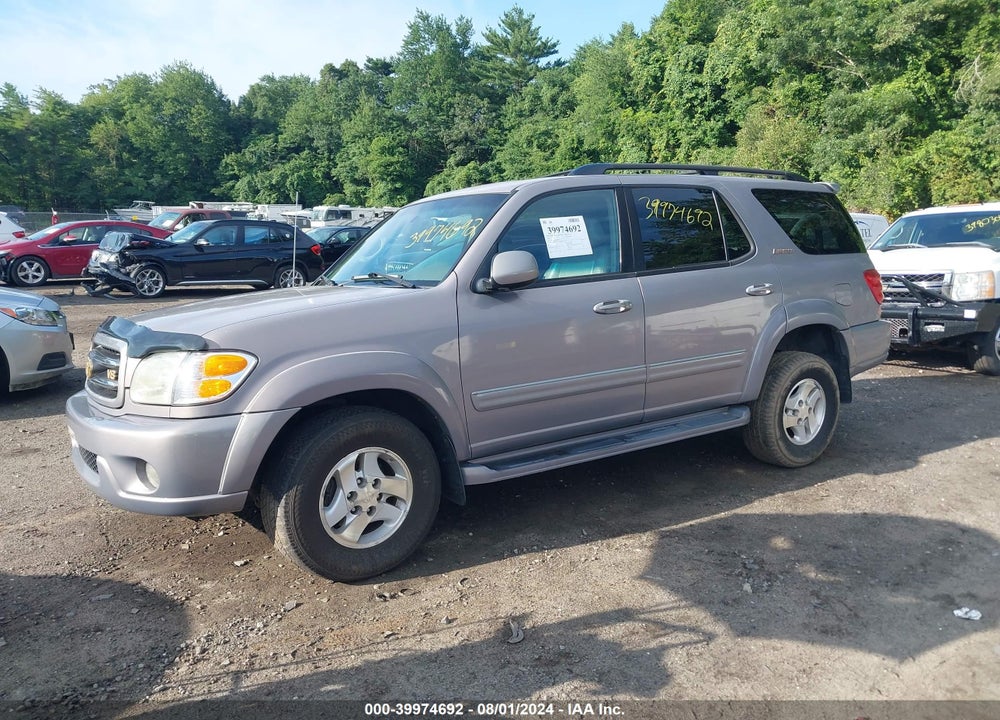 2002 TOYOTA SEQUOIA LIMITED V8 VIN: 5TDBT48A82S124490