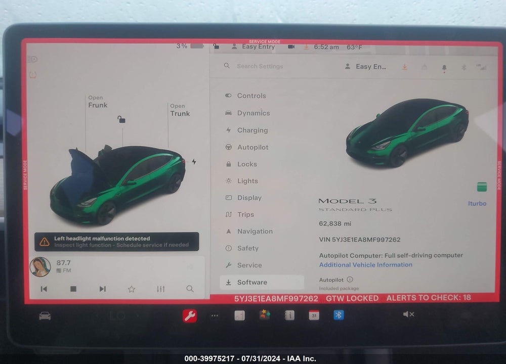 2021 TESLA MODEL 3 VIN: 5YJ3E1EA8MF997262